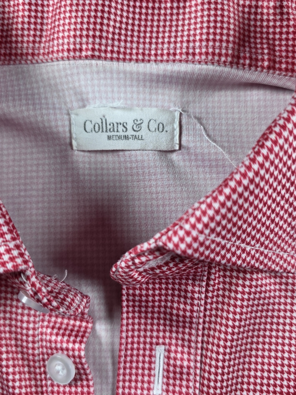 Collars & Co. Men’s Pink Houndstooth Button-Down Shirt
